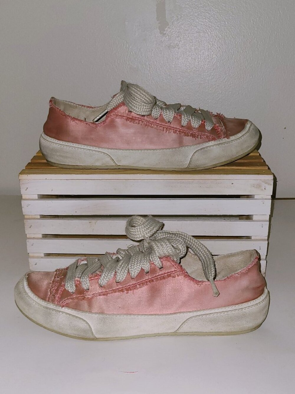 PEDRO GARCIA Parson Pink Satin Sneakers, Size 40 EU